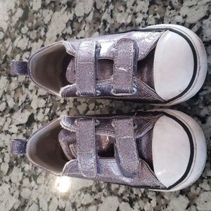 Girls purple sparkle Converse